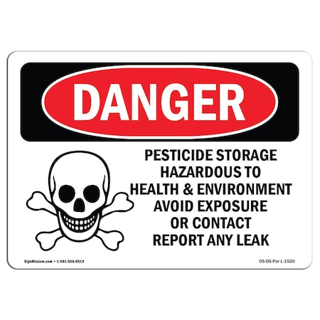 Signmission OSHA Sign, 3.5" H, 5" W, Pesticide Storage Hazardous, Landscape, DS-D-35-L-1526-10PK OS-DS-D-35-L-1526-10PK